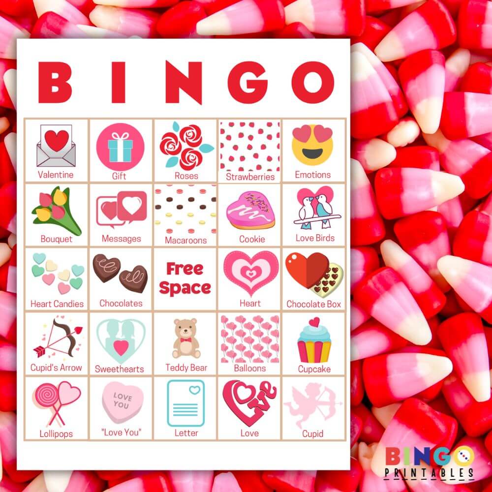 cupids card game valentine's day bingo game for kids & parties